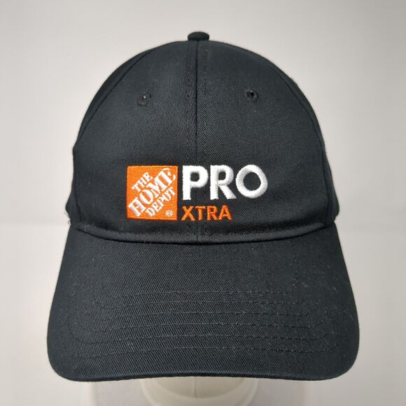 The Home Depot Pro Xtra Strapback Hat Black One Size Adjustable 6 Panel - Picture 2 of 9